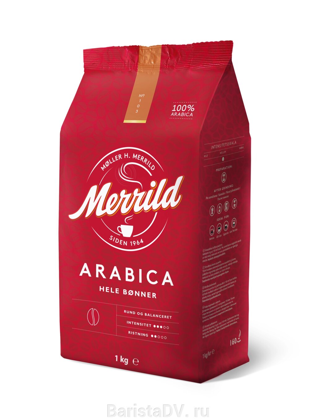 Кофе в зернах Merrild Arabica 1кг от компании BaristaDV. ru - фото 1