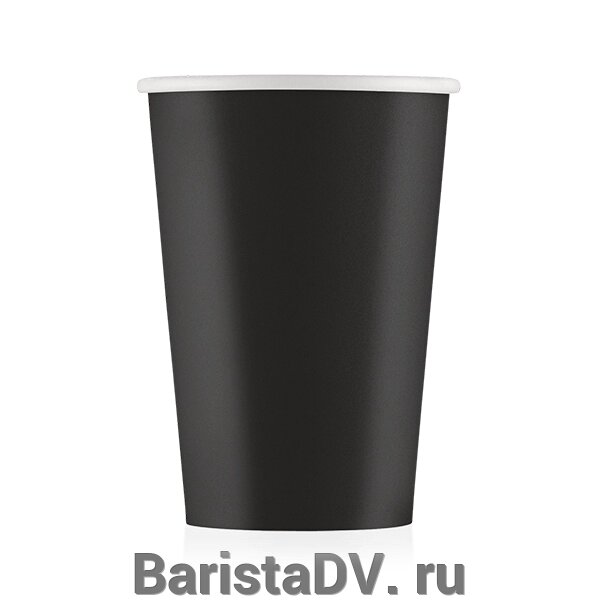 Стаканы картонные 350мл 12oz Черные 50шт/уп ##от компании## BaristaDV. ru - ##фото## 1