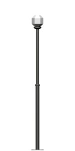 Фонарь на гладкой трубе с одним светильником высота 2,5 метра