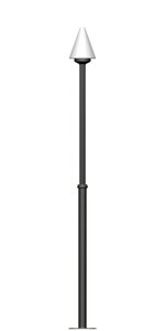 Фонарь на трубе в виде ромашки с одним светильником высота 2,5 метра