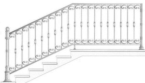 Кованые перила с балясинами