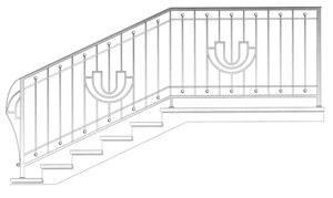 Кованые перила с логотипом