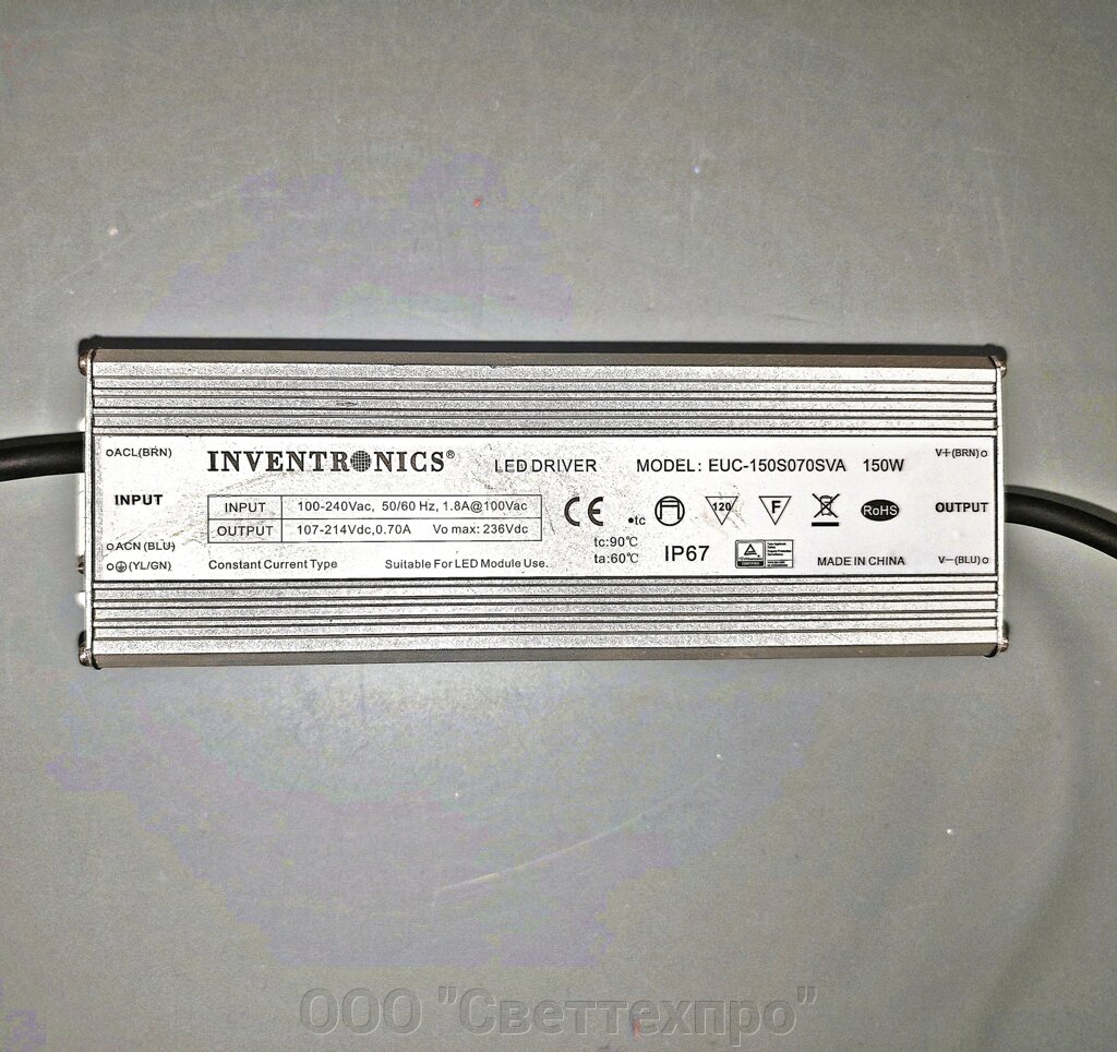 Лед драйвер для светильников INVENTRONICS EUC-150S070SVA 150W от компании ООО "Светтехпро" - фото 1