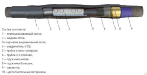 Муфта 1 ПСТ-10 (70-120) с соединителями (комплект на 3 фазы) ЗЭТА