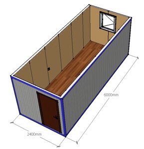 Бытовка металлическая 6 х 2,4 х 2,5 м