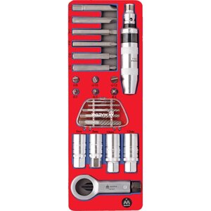 Набор демонтажный с ударной отвёрткой, ложемент, 24 предмета МАСТАК 5-19424