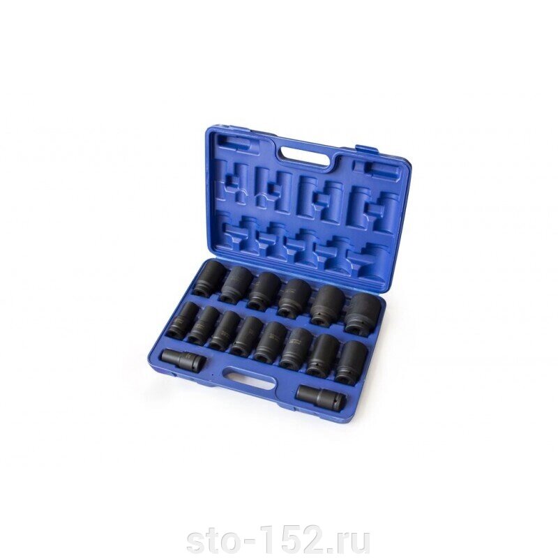Набор головок ударных глубоких 16пр., 3/4''(17,19,21,22,24,27,30,32-36м,38,41,46,50мм) Rock FORCE RF-6162MPB от компании Дилер-НН - оборудование и инструмент для автосервиса и шиномонтажа - фото 1