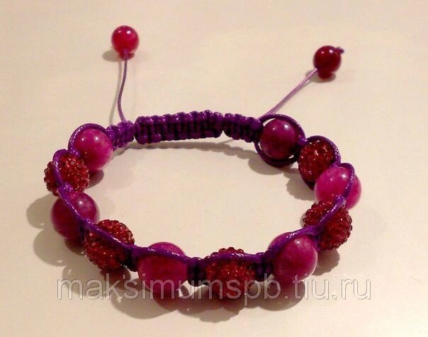 Браслет Shamballa "Чарующий закат" со стразами Swarovski и Чароитом от компании Интернет-Магазин "Максимум" - фото 1