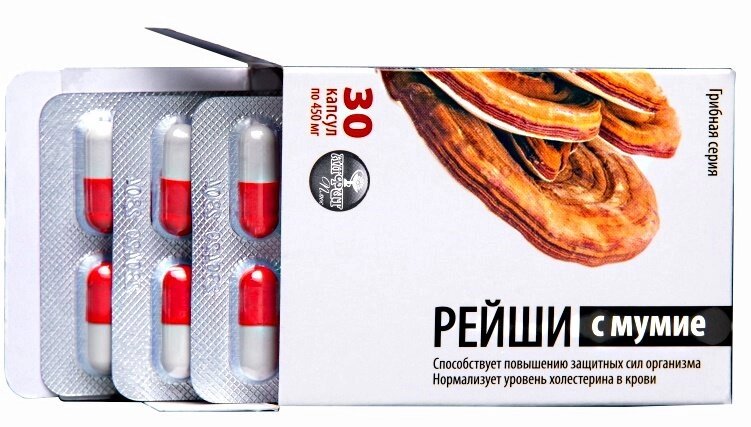 Гриб Рейши (Линчжи) с мумие в капсулах, 30 капс. /уп., Грибная серия, Алфит Плюс от компании Интернет-Магазин "Максимум" - фото 1