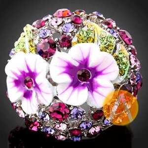 Кольцо с кристаллами Swarovski "Райский сад"
