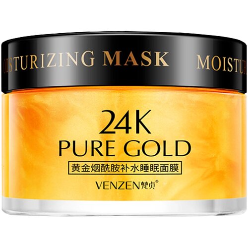 Ночная маска с биозолотом Venzen, омолаживающая, несмываемая, VEZE, 120г