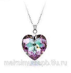 Подвеска с кристаллами Swarovski "Аметистовое сердце" от компании Интернет-Магазин "Максимум" - фото 1