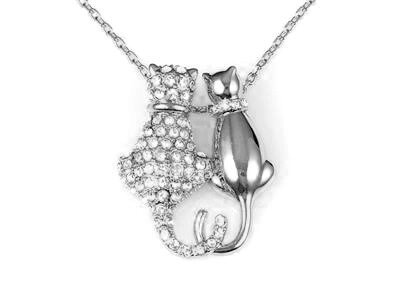 Подвеска с кристаллами Swarovski "Влюбленные котята" от компании Интернет-Магазин "Максимум" - фото 1