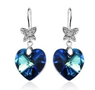 Серьги с кристаллами Swarovski "Сердце Титаника" от компании Интернет-Магазин "Максимум" - фото 1
