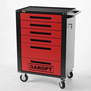 GTH6. RED Тележка инструментальная Garopt 6 ящиков центральный замок, увеличенные колеса, доводчики
