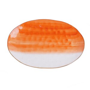 Блюдо овальное 30,5*21,5 см, фарфор, оранжевый цвет "The Sun" P. L.