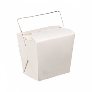Коробка для лапши с ручками 480 мл белая, 7х5,5 см, 50 шт/уп, картон, Garcia de Pou