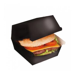 Коробка картонная Black для бургера, 14х14х8 см, 50 шт/уп, Garcia de Pou Испания