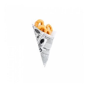 Кулек "Газета" для картофеля фри/снэков, 40 г, 16 см, жиростойкий пергамент, 250 шт/уп, Garcia de Pou