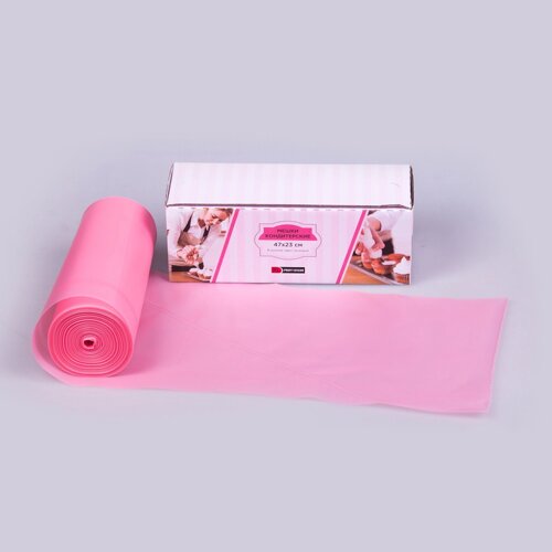 Мешок кондитерский 3-сл в рулоне 46 см розовый, 80 мкм, особо прочные швы, 100 шт/рул, P. L. Proff Cu