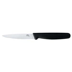 Нож PRO-Line для нарезки, волнистое лезвие, 10 см, пластиковая черная ручка, P. L. Proff Cuisine
