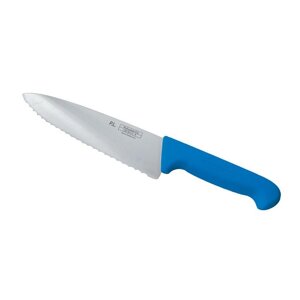 Нож PRO-Line поварской 20 см, синяя пластиковая ручка, волнистое лезвие, P. L. Proff Cuisine