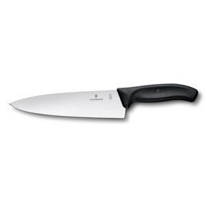 Нож разделочный, 20 см широкое лезвие черный, Victorinox в блистере