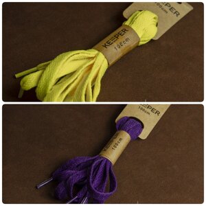 Шнурки Keeper (в упаковке) плоские 120 см 8 мм №3 желтый