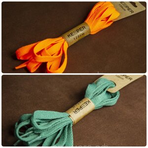 Шнурки Keeper (в упаковке) плоские 100 см 8 мм №13 оранжевый