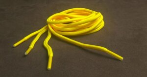 Шнурки круглые 120см желтый