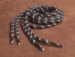 Шнурки круглые 2-х цветные "точка" 4мм 120см черно-серый