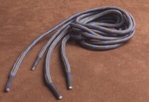 Шнурки круглые 2-х цветные "точка" 4мм 120см темно-серо-синий