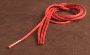 Шнурки круглые вощенные 3мм 120см красный