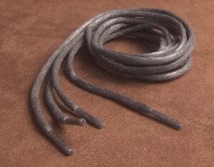 Шнурки круглые вощенные 3мм 120см серый