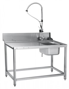 Стол предмоечный Abat СПМП-7-4, душ-стойка, для туннельных посудомоечных машин МПТ