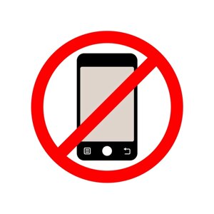 Наклейка "Запрещается пользоваться моб. телефонами"
