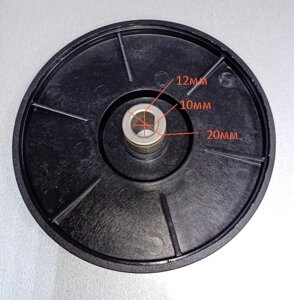 Шкив бетоносмесителя 12*124*28,5мм ведомый, 7 ручейков, для 60-80л бетономешалок 010339(6)