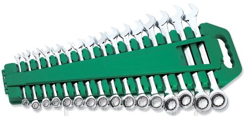 Набор ключей комбинированных трещоточных 8-24 мм, 16 предметов