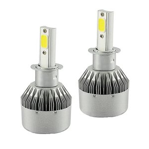 Лампа светодиодная H3 /лампы фары авто 2шт/ LED C6 (ярче ксенона) 12/24V 6000K 3800Lm