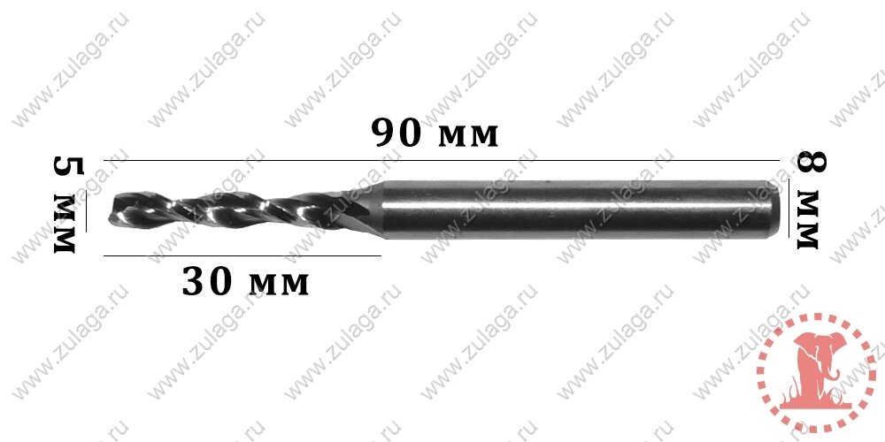 Фреза 5x30x90x8 HSS co 5% от компании ООО "ТехКом" - фото 1