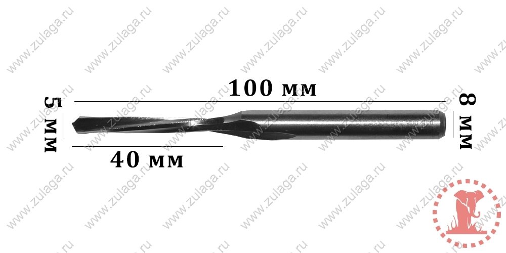Фреза 5x40x100x8 HSS co 5% от компании ООО "ТехКом" - фото 1