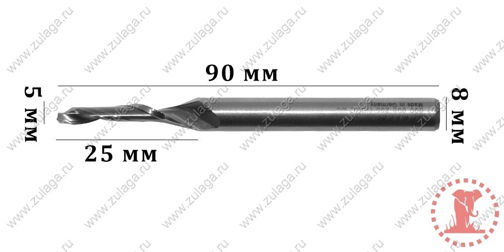 Фреза однозубая 5x25x90x8 HSS co 5% от компании ООО "ТехКом" - фото 1