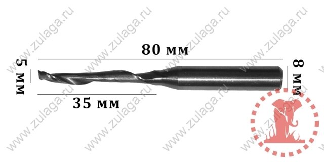 Фреза однозубая 5x35x80x8 HSS co 5% J. M.D от компании ООО "ТехКом" - фото 1