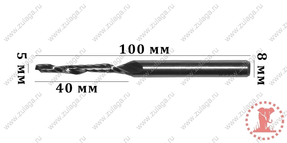 Фреза однозубая 5x40x100x8 HSS co 5% от компании ООО "ТехКом" - фото 1
