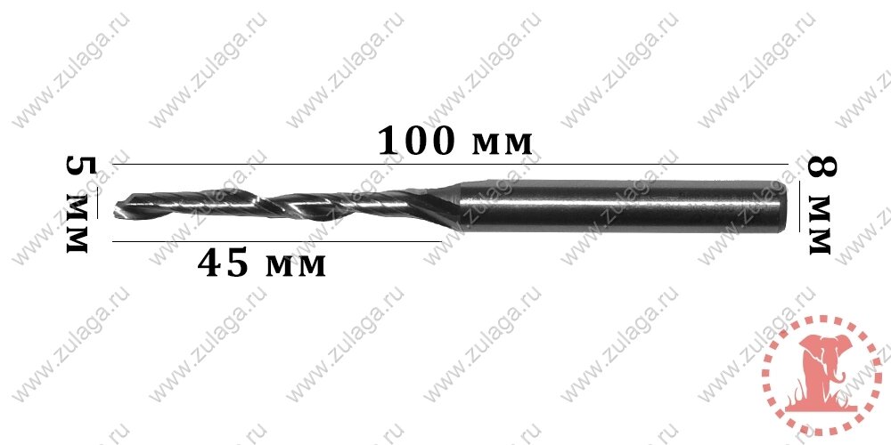 Фреза однозубая 5x45x100x8 HSS co 5% от компании ООО "ТехКом" - фото 1
