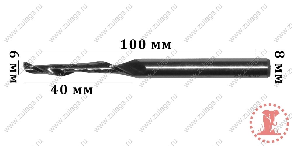 Фреза однозубая 6x40x100x8 HSS co 5% от компании ООО "ТехКом" - фото 1