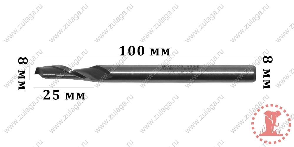 Фреза однозубая 8x25x100x8 HSS co 5% от компании ООО "ТехКом" - фото 1