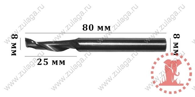 Фреза однозубая 8x25x80x8 HSS co 5% J. M.D от компании ООО "ТехКом" - фото 1