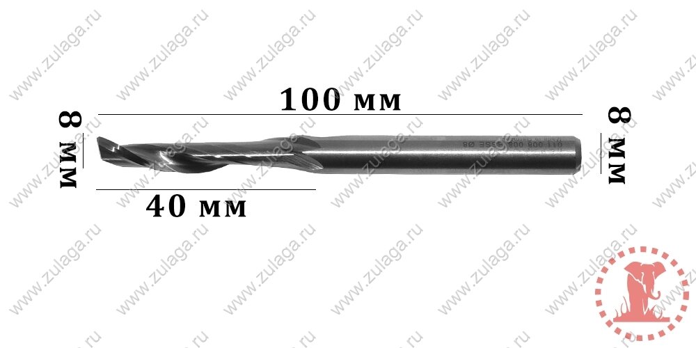 Фреза однозубая 8x40x100x8 HSS co 5% от компании ООО "ТехКом" - фото 1