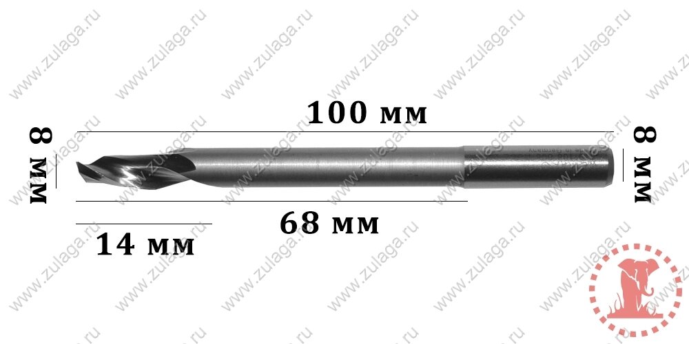 Фреза однозубая удлиненная 8x14/68x100x8 HSS co 5% от компании ООО "ТехКом" - фото 1